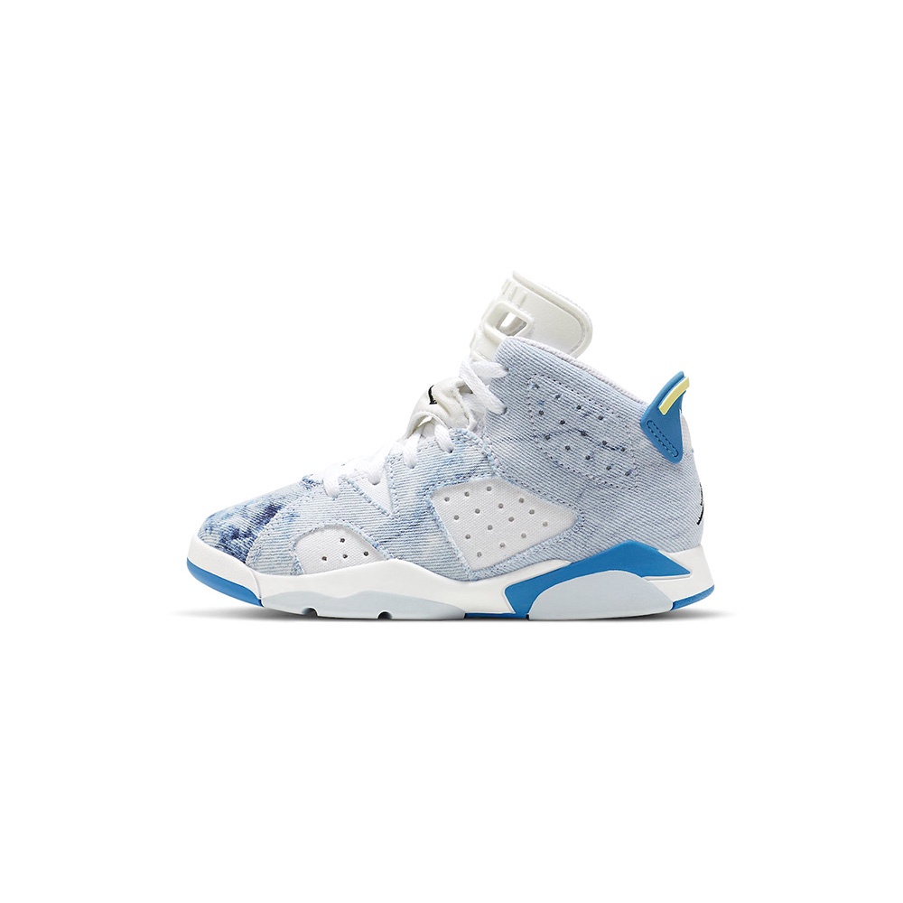 Nike Jordan 6 Retro (PS) 中童 白藍 AJ6 牛仔 經典 高筒 休閒鞋 DX6176-100