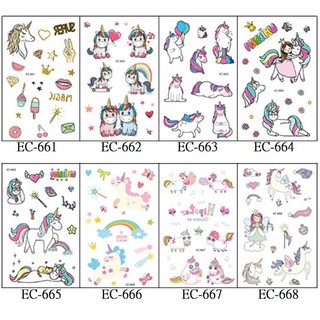 38 EC 獨角獸 長頸鹿 紋身貼紙 表演造型 化裝舞會 能貼在 安全帽 汽機車上 皮膚 陶器 磁磚 金屬 玻璃 手機殼