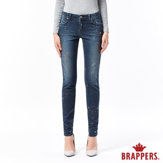 BRAPPERS 女款 新美腳ROYAL系列-中低腰彈性噴漆窄管褲-藍黑