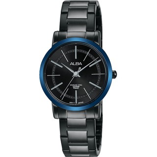 ALBA 雅柏 VJ21-X119B(AH8485X1) 日本情人流行時尚腕錶/黑x藍 28mmSK006