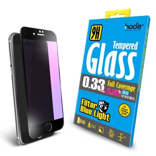 hoda【iPhone 7/8 Plus 5.5吋&4.7吋 】2.5D抗藍光滿版9H鋼化玻璃保護貼