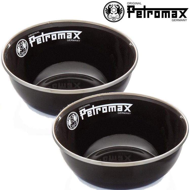 Petromax 琺瑯碗/野餐碗/露營餐具 Enamel Bowls 黑2入組 PX-BOWL-S