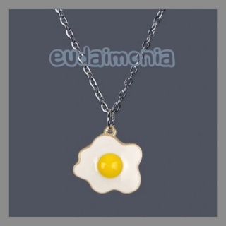 【EDMN】現貨🔥日系街頭荷包蛋鈦鋼項鍊 太陽花卡通長衣鏈 個性項鍊小眾設計禮物