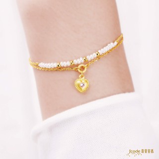 【永恆典藏館嚴選金飾】J'code真愛密碼【珍愛妳】雙排珍珠手鍊-金鍊 下標前請先詢價