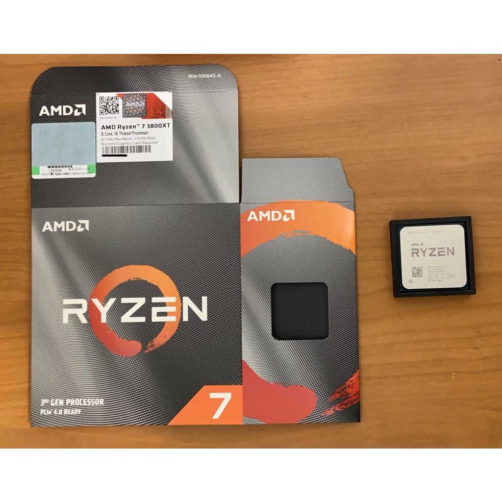 AMD Ryzen 7 3800XT 3.9GHz八核心 附購買憑證 (CPU裸裝 加 同序號紙盒) (代理商三年保固)