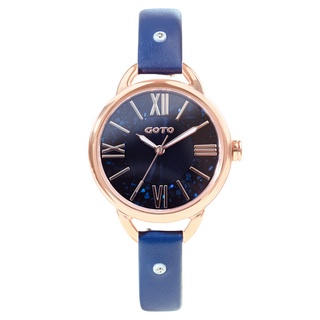 GOTO Glam Ring光暈系列時尚手錶-IP玫x藍