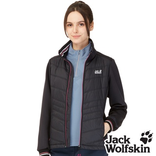 【Jack wolfskin 飛狼】女 輕量異材質拼接 抗風防潑水化纖保暖外套『黑』