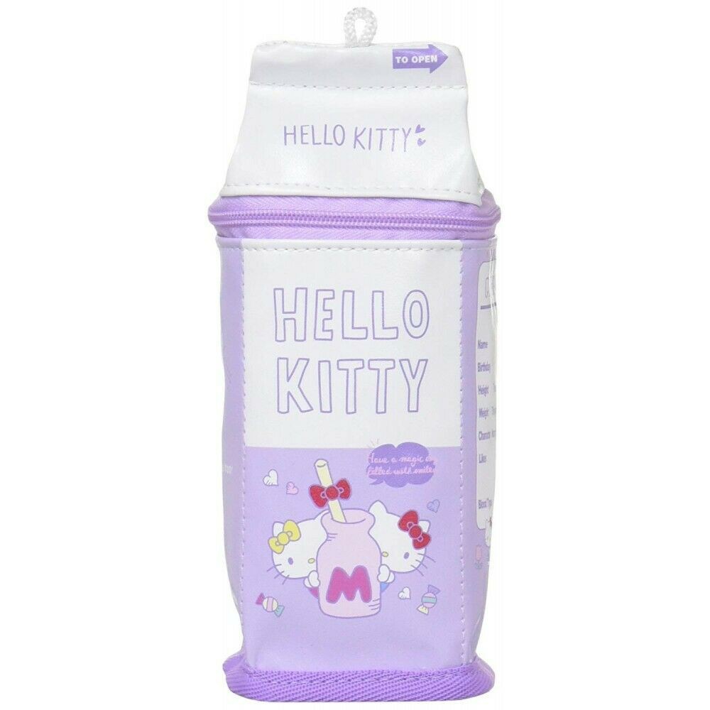 沁心行  現貨  KITTY  牛奶盒 筆袋/收納袋  (粉紫)