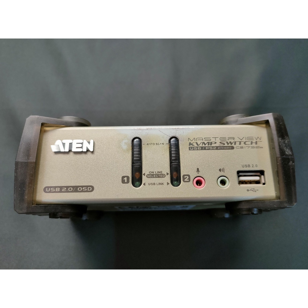 ATEN 宏正 CS1732B 2埠 PS2 USB VGA 音訊 KVM 切換器