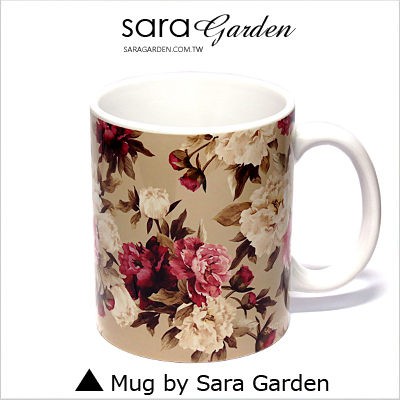 客製化 馬克杯 陶瓷杯 彩繪 碎花 玫瑰花 Sara Garden