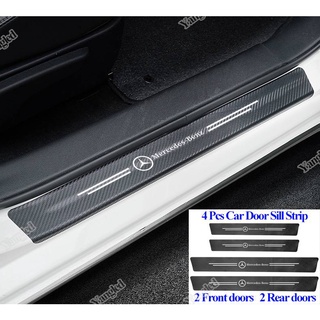 [4pcs/set]汽車門檻條碳纖維皮革汽車標誌車門裝飾防撞條