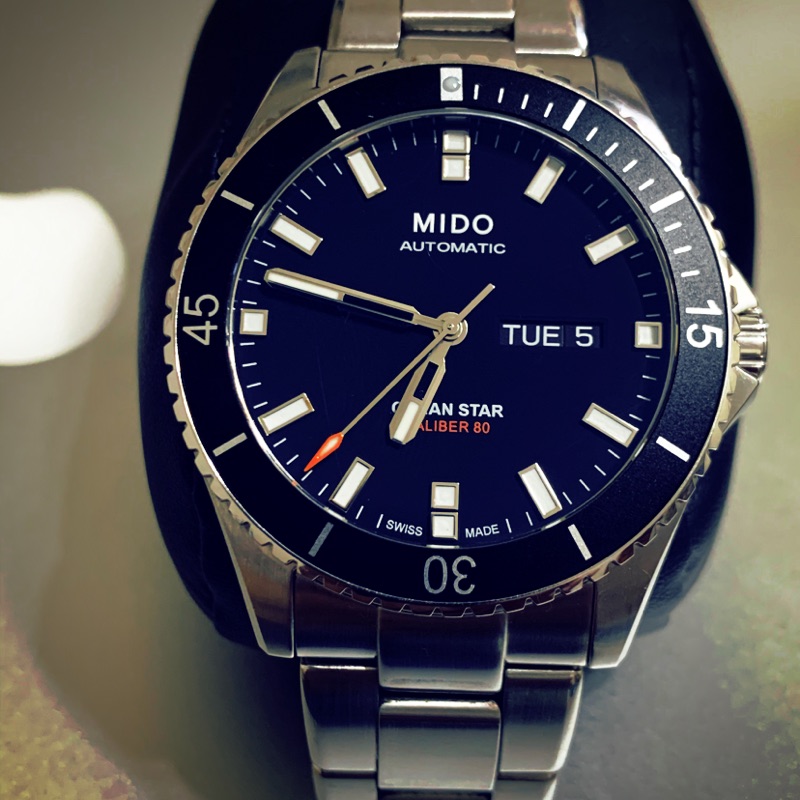 ［降價］MIDO 美度 Ocean Star Caliber 80 200m潛水機械腕錶-黑x銀