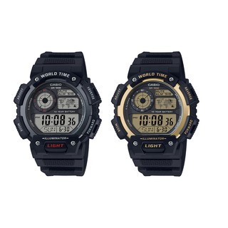【CASIO】卡西歐防水電子運動錶 AE-1400WH 100米防水/世界時間 宏崑時計 臺灣卡西歐保固一年