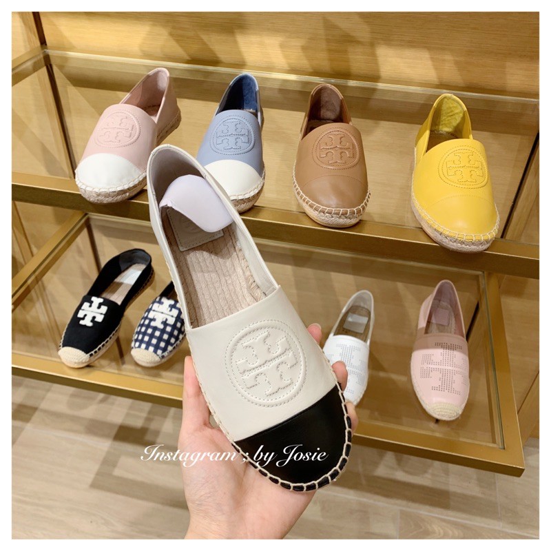 美國正品 Tory Burch Tb 皮革真皮草編鞋平底鞋 蝦皮購物