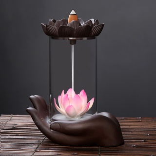 【艾朵拉水晶】 【請聊聊確認有無現貨】陶瓷紫砂倒流香爐蓮花佛手家用香爐擺件大聖香爐悟空辦公茶道飾品
