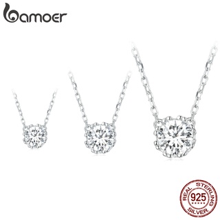 Bamoer 項鍊 925 純銀鑽石設計奢華珠寶女士女孩