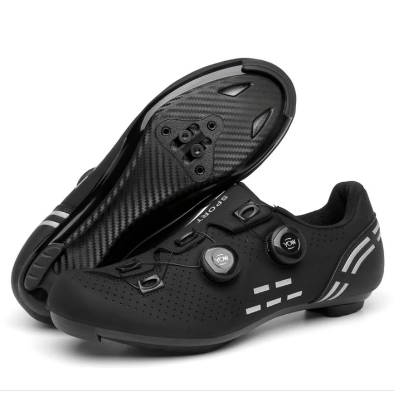 Hitam 自行車鞋 Multi Cleat Roadbike MTB BOA 自行車鞋防滑釘鞋黑色