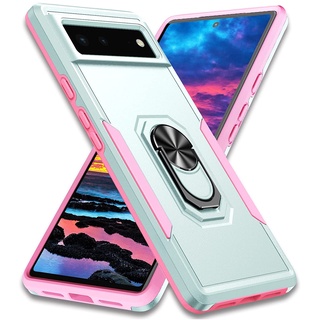 Google Pixel 6 7 Pro 6A 手機殼硬蓋重型保護殼帶金屬指環支架支架