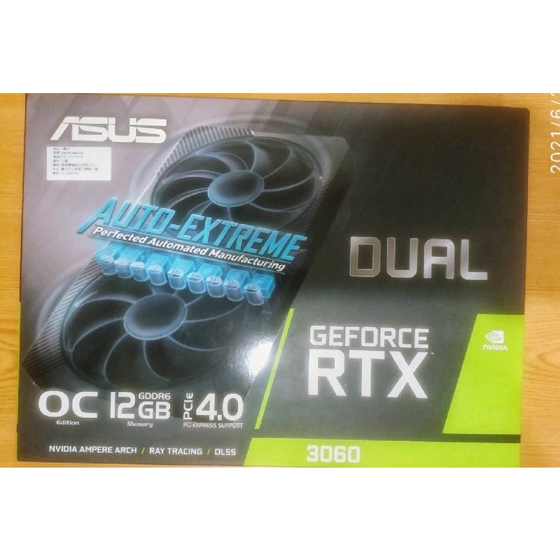 全新ASUS Dual GeForce RTX3060 OC Edition 12GB GDDR6 20cm顯示卡ITX