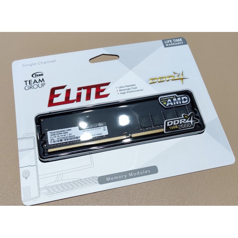 (全新)Team 十銓 ELITE DDR4 2666 16GB CL19 桌上型記憶體