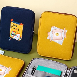 韓國刺繡吐司ipad保護套 平板電腦包  11/13.3/14寸可放鍵盤收納包 air4防彎內膽保護袋 刷毛加厚