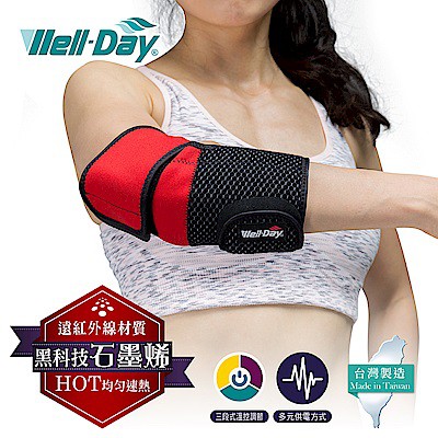《好康醫療網》WELL-DAY晶晏動力式熱敷墊-石墨烯溫控熱敷護肘遠紅外線面料WD-GH323(護肘)