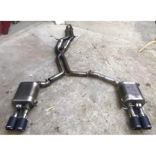【YGAUTO】二手時間 奧迪Audi A5 S5 3.0 改裝美國進口aspec閥門排氣管中尾段配四出碳纖維尾喉