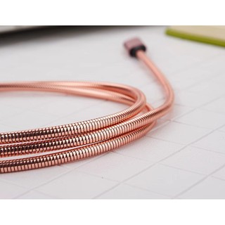 金屬彈簧Micro USB傳輸線 充電線 1.0m 手機 防凹折 20公分 閃電快充 QC3.0