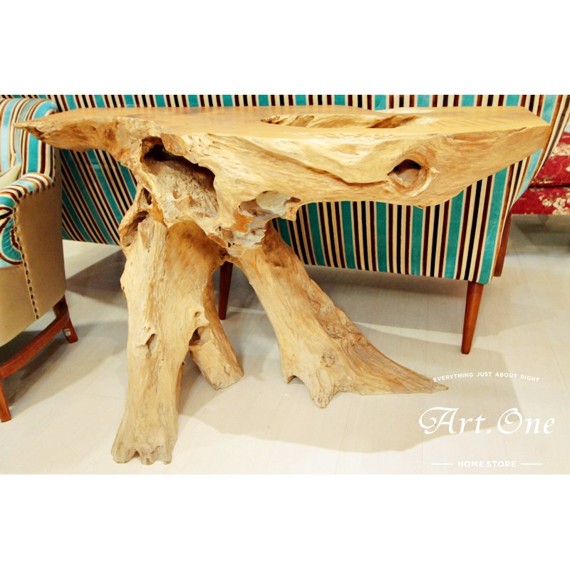 LY10005 鄉村風 泰國原木造型玄關桌 桌子