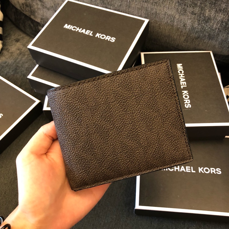 MK 滿版防刮短夾禮盒零錢袋款 紳士棕 男夾 皮夾 MICHAEL KORS 現貨 美國代購