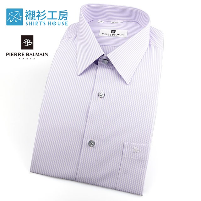 皮爾帕門pb紫色細條、年輕精神長袖襯衫64155-08-襯衫工房