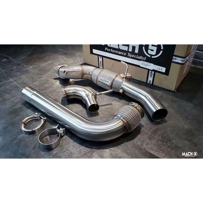 FORD Mustang2.3野馬 Mach5高流量直通當派 #福特野馬#downpipe#排氣管#頭段