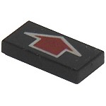 【二手】LEGO 樂高 零件 3069bp15 黑色 1x2 平滑磚 印刷 紅色箭頭 箭頭 方向
