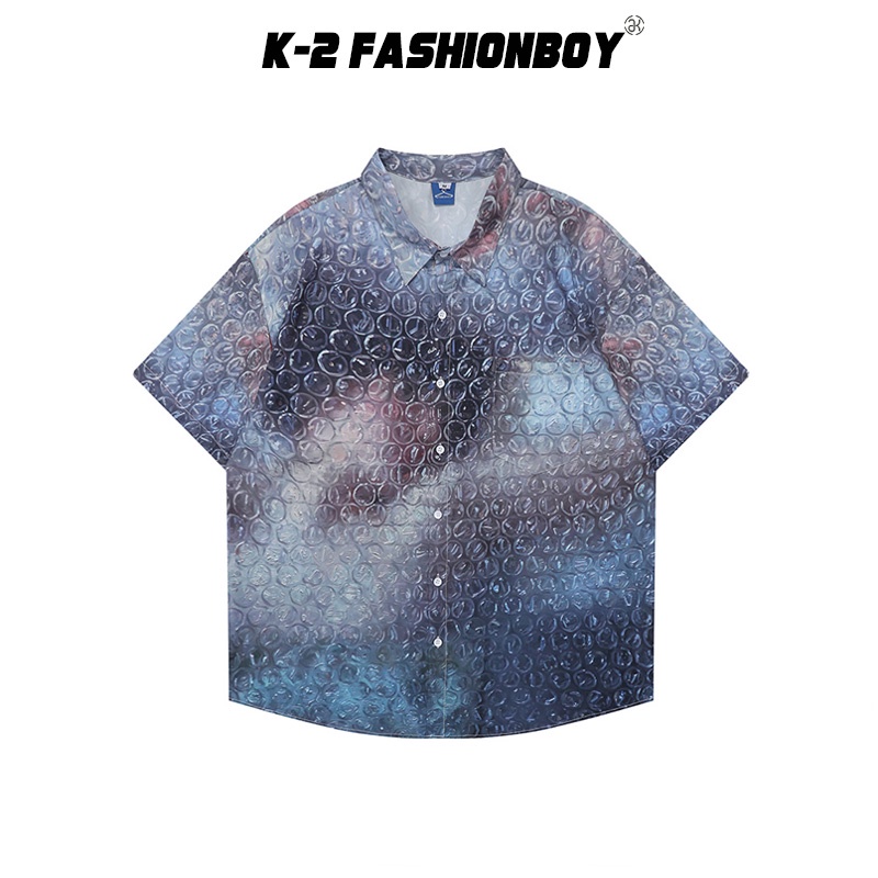 【K-2】滿版泡泡 立體感 泡泡造型 藝術 個性穿搭 不撞衫 寬鬆落肩 短袖襯衫【B5284】