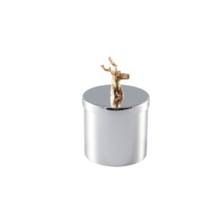 可開發票 金色鹿頭+金屬罐S號 歐式時尚金屬盒首飾罐擺件 客廳臥室金屬器皿儲物罐 創意裝飾品擺件擺設AUCC客滿來