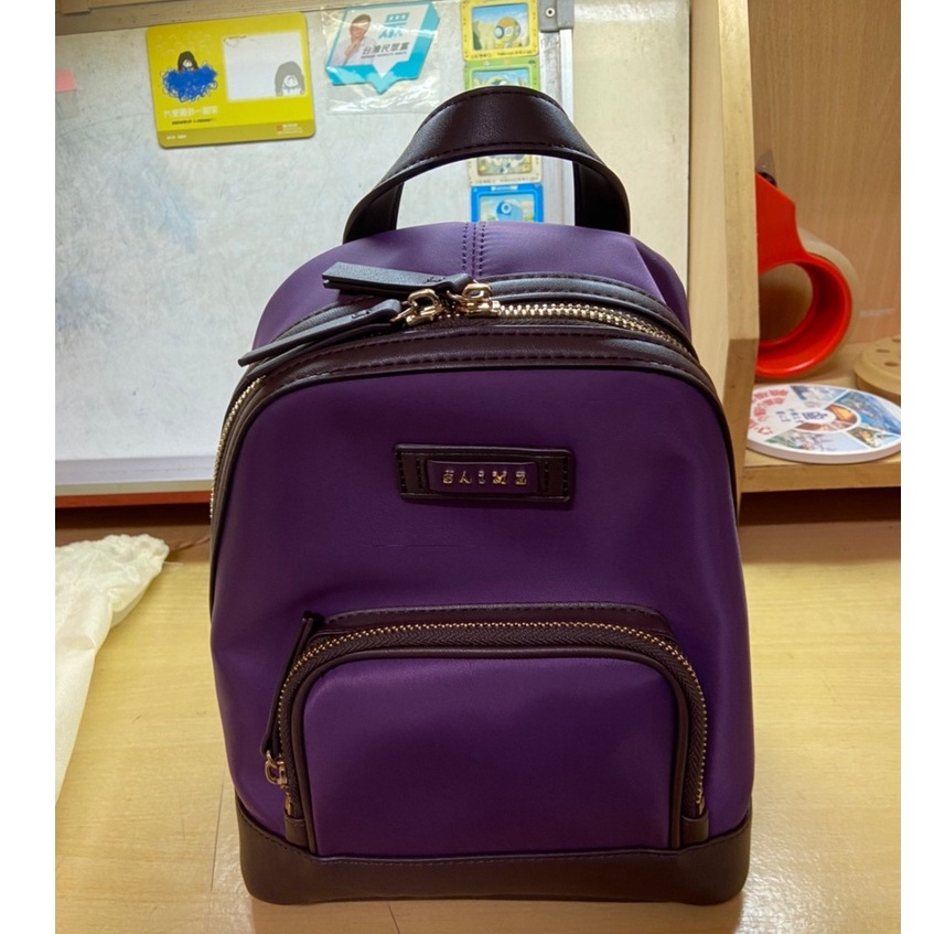 【二手】SAIME 東京企劃 紫色 尼龍 2WAY 肩帶 後背包 防水包 後背包 包