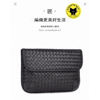 88023-【克里比奇皮革精品】 2021年夏羊皮真皮編織包潮流男士胸包，腰包男女同款