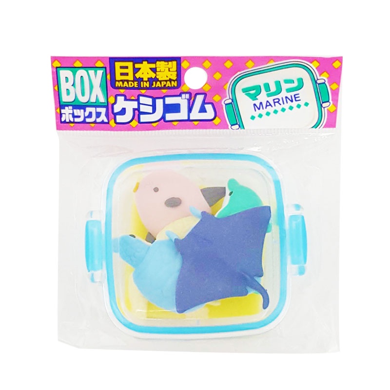 (日貨)方盒橡皮擦組/海洋動物