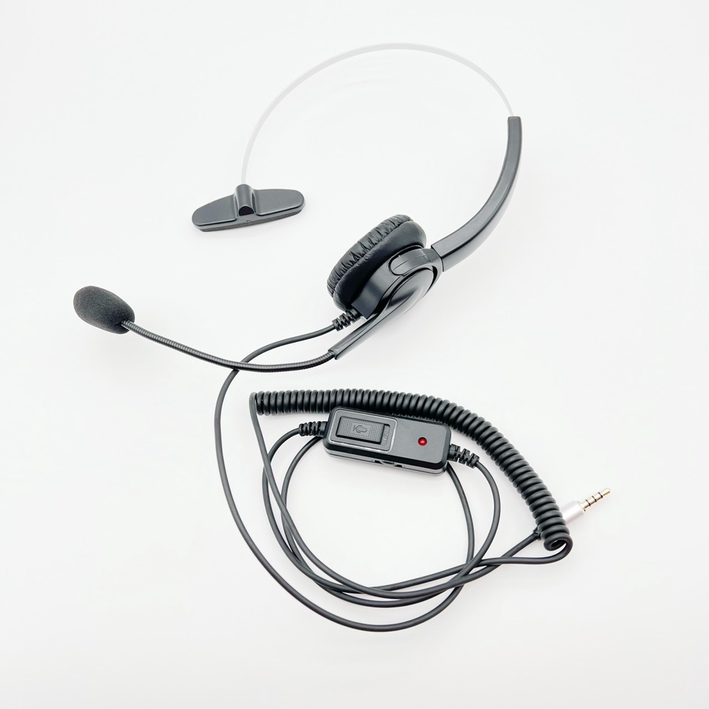 保固一年 3.5mm 輕巧型 頭戴式線控音量 單耳耳機麥克風 筆電耳麥 調音靜音 平板耳麥 手機耳麥 外接麥克風