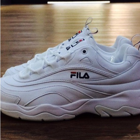 【潮鞋地帶】FILA FILARAY RAY SMU 復古 老爹鞋 全白 FS1SIA1160X WWT