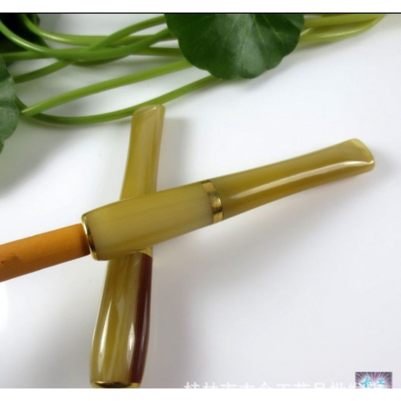 牛角直嘴過濾煙嘴 牛角煙嘴長約8CM 牛桿煙嘴煙具 可拆洗
