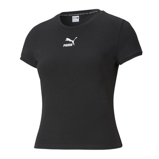PUMA 流行系列Classics貼身短袖T恤 女短袖上衣 59957751 黑色