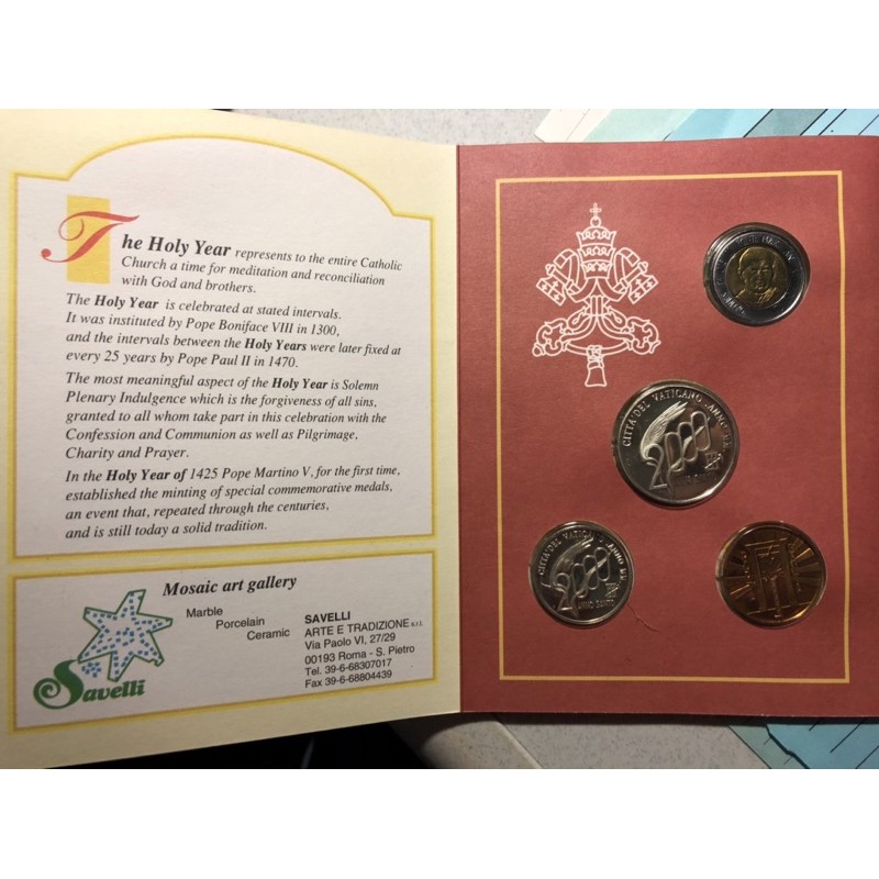 梵諦岡發行千禧年紀念幣Anno Santo 2000