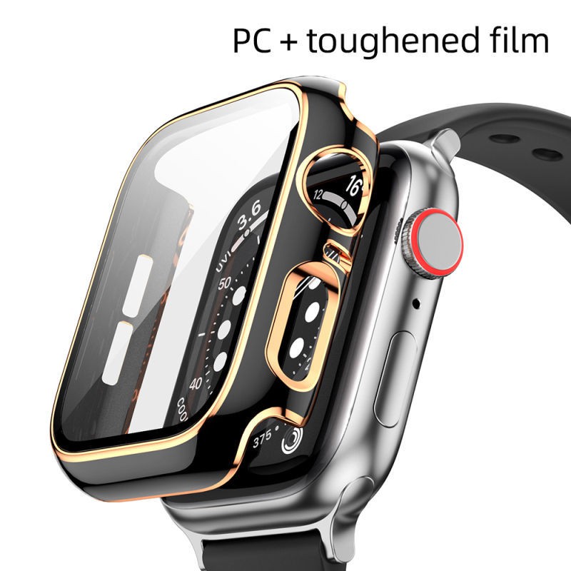 蘋果手錶  電鍍 保護殼 適用於Apple Watch 9 8 7 6 SE S5 S7 S8   全包手表殼 手錶帶