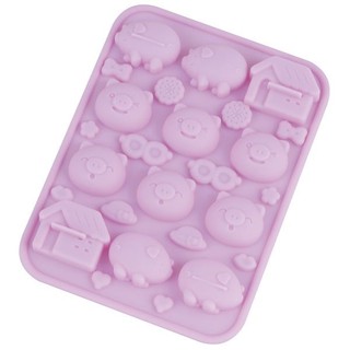 KAI 貝印 日本帶回 超可愛小豬 巧克力矽膠模／布丁模／果凍模／茶凍模 4901601376937