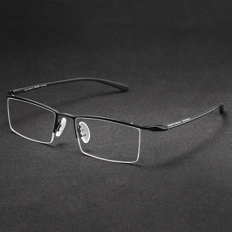 卓美眼鏡P8190商務眉線框架半框眼鏡架超輕鈦合金眼鏡框男近視眼鏡光學架