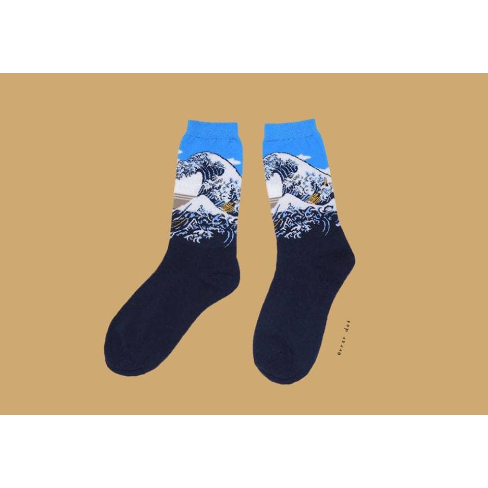 。error dot。日本浮世繪海浪襪子