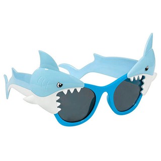 派對城 現貨 【鯊魚眼鏡1入】 歐美派對 派對裝飾 裝飾眼鏡 造型眼鏡生日派對 小玩具 派對佈置 拍攝道具