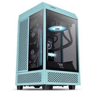米特3C數位–TT 曜越The Tower 100 直立式迷你機殼/松石綠/CA-1R3-00SBWN-00
