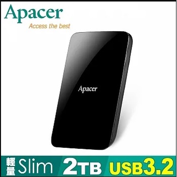 最新版 Apacer 宇瞻 AC233 2T 2TB USB3.2 2.5吋 slim 含稅 開發票 行動硬碟 三年保固